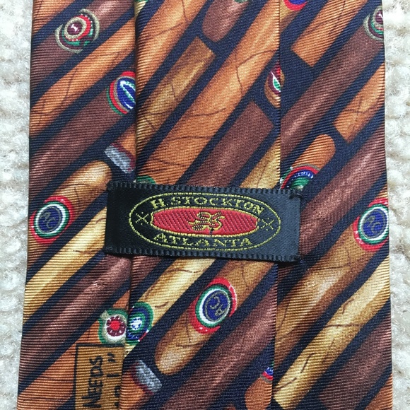 H. Stockton “CIGARS” Silk Neck Tie - Picture 3 of 4